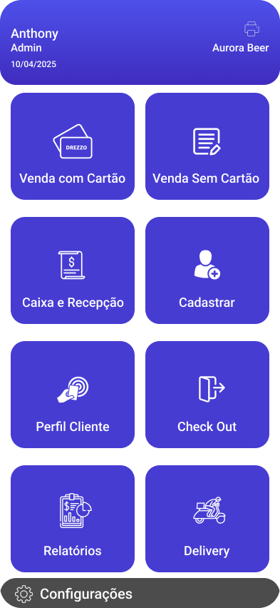 Menu Principal - Aplicativo Drezzo